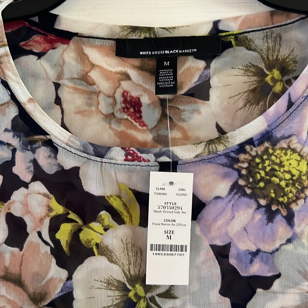 WHBM top Mesh shirted side tee NWT - Picture 4 of 7